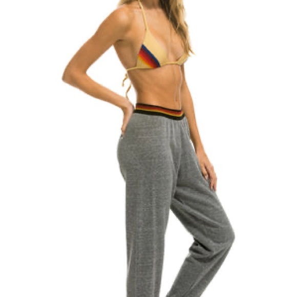 Aviator Nation LOGO STRIPE SWEATPANTS - HEATHER GREY - S (SOLD OUT) - Picture 3 of 6